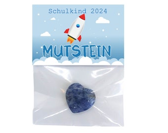 Schulkind 2024 - Glücksbringer - Geschenk zur Einschulung - Schulanfang - Schultüte Inhalt Füllung Schuleinführung - Glücksstein - Mutstein