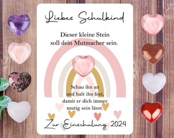 Schulkind 2024 - Glücksbringer - Geschenk zur Einschulung - Schulanfang - Schultüte Füllung Schuleinführung - Glücksstein - Mutmacher