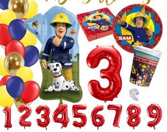 Party box "Fireman Sam" - children's birthday - party decoration - balloons - party - balloon garland - birthday - children - set - fire department