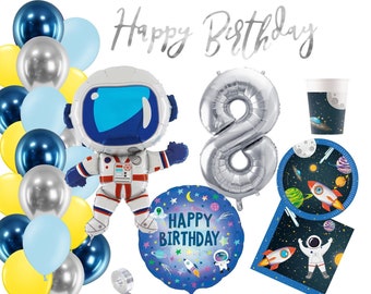 Partykarton "Weltraum" - Kindergeburtstag - Partydeko - Ballons - Party - Ballongirlande - Geburtstag - Kinder - Weltall - Astronaut