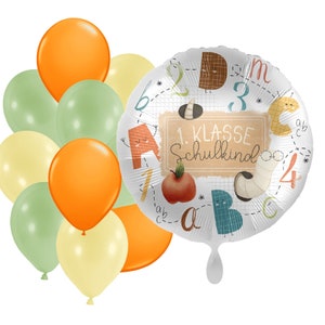 Partykarton "ABC" 11 Teile - Einschulung- Schulanfang - Dekoration - Ballons - Party - Ballongirlande - Schulkind - Erster Schultag