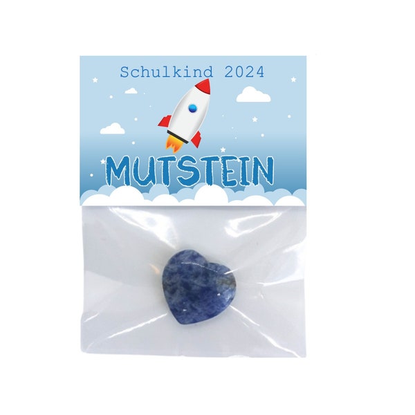 Schulkind 2024 - Glücksbringer - Geschenk zur Einschulung - Schulanfang - Schultüte Inhalt Füllung Schuleinführung - Glücksstein - Mutstein