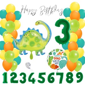 Partykarton "Dinosaurier" - Kindergeburtstag - Partydeko - Ballons - Party - Ballongirlande - Geburtstag - Kinder - Dino - Dinoparty
