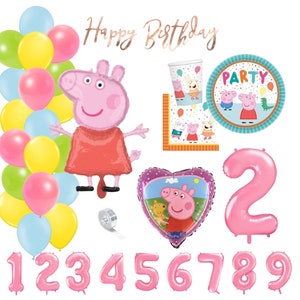 Partykarton "Peppa Wutz" - Kindergeburtstag - Partydeko - Ballons - Party - Ballongirlande - Geburtstag - Kinder - Peppa Pig