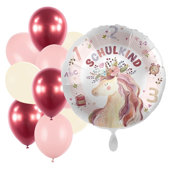 Party box "Unicorn" 11 parts - school enrollment - back to school - decoration - balloons - party - balloon garland - school child - first day of school