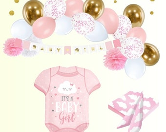 Partykarton Babyparty "Its a Baby Girl" 47-teilig - Partydeko - Ballons - Party - Ballongirlande - Baby