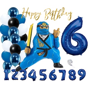 Partykarton "Ninja" - Kindergeburtstag - Partydeko - Ballons - Party - Ballongirlande - Geburtstag - Kinder - Set - Ninjaparty - Karate
