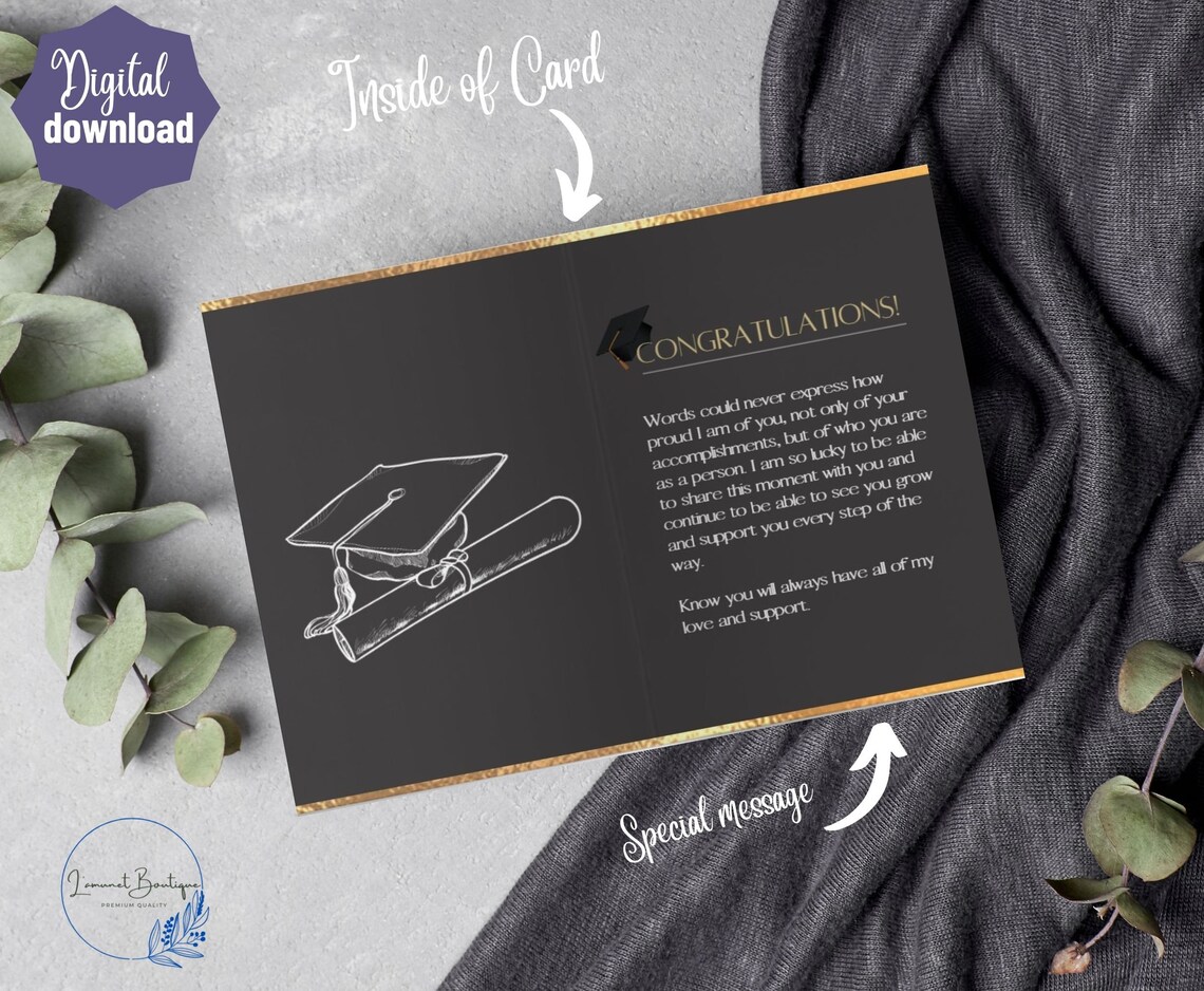 Printable Graduation Greeting Card Instant Download 5x7 Inch Card for ...