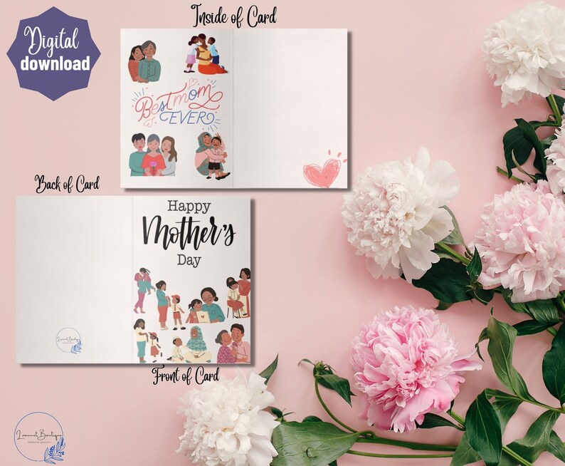 Printable Mother's Day Greeting Card Instant Download 5x7 Inch Card for ...