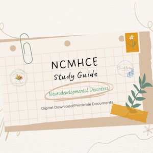 8 páginas imprimibles Descarga instantánea Guía de estudio de diagnóstico del neurodesarrollo DSM V, Diagnóstico resumido para Ncmhce, Nbcc, Nce, exámenes finales, etc.