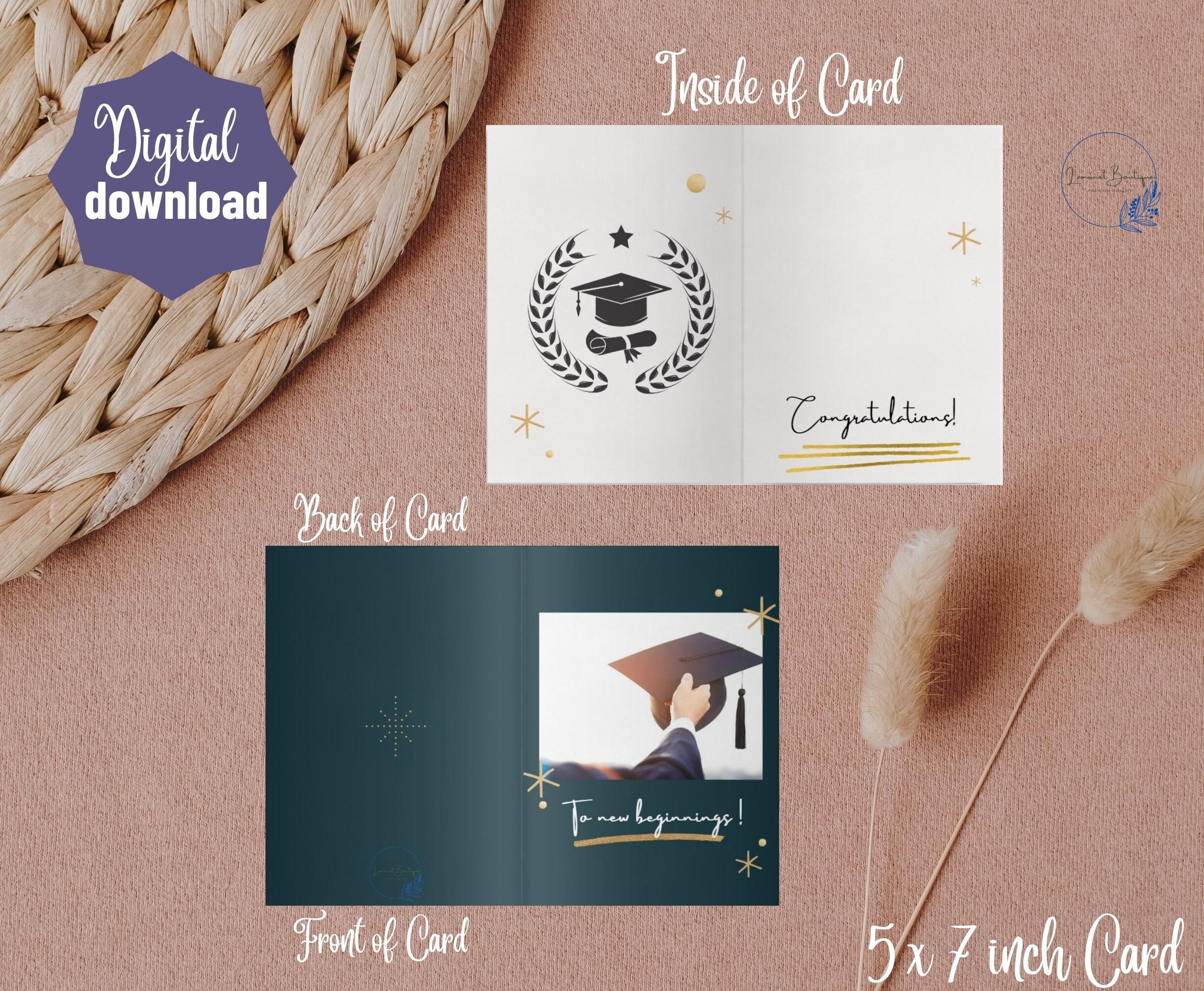 Printable Graduation Greeting Card Instant Download 5x7 Inch Card for ...