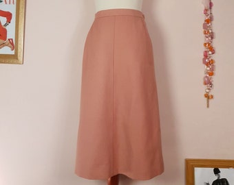 Vintage Jaeger Pink Wool Skirt 1980s - Size 16