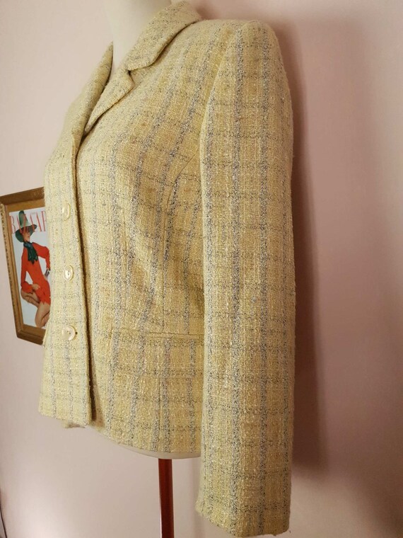 Vintage Laura Ashley Yellow Check Jacket - Size 14 - image 7