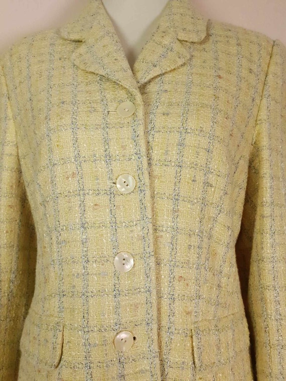Vintage Laura Ashley Yellow Check Jacket - Size 14 - image 3