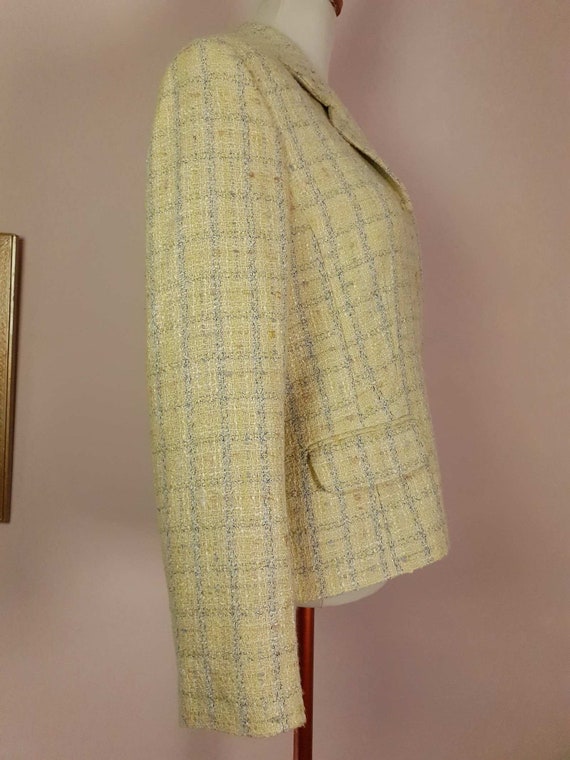 Vintage Laura Ashley Yellow Check Jacket - Size 14 - image 9