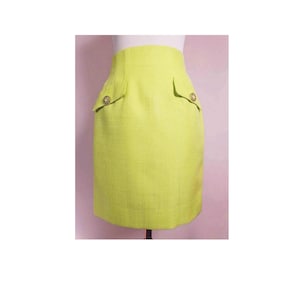Vintage 1980s Lime Green Mini Skirt - Size 6