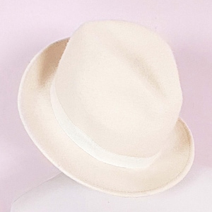 Vintage Cream Wool Fedora Hat 1960s Italian Trilby