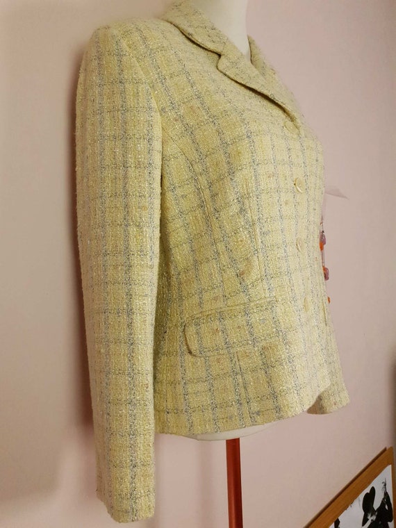 Vintage Laura Ashley Yellow Check Jacket - Size 14 - image 8