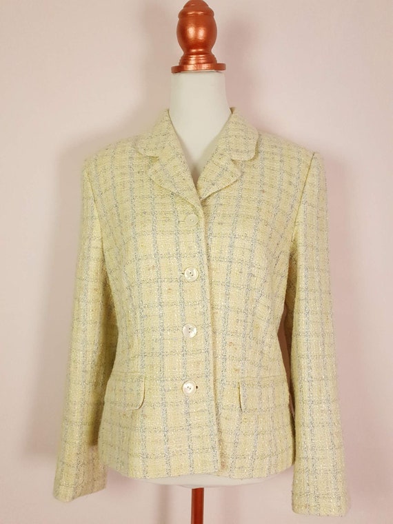 Vintage Laura Ashley Yellow Check Jacket - Size 14 - image 1