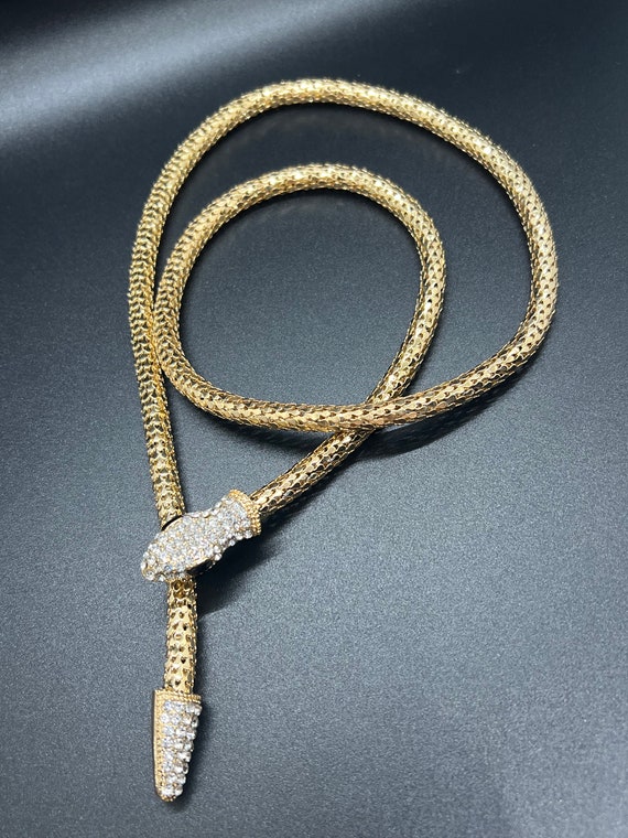 Goldtone Adjustable Magnetic Snake Choker Necklace - image 2