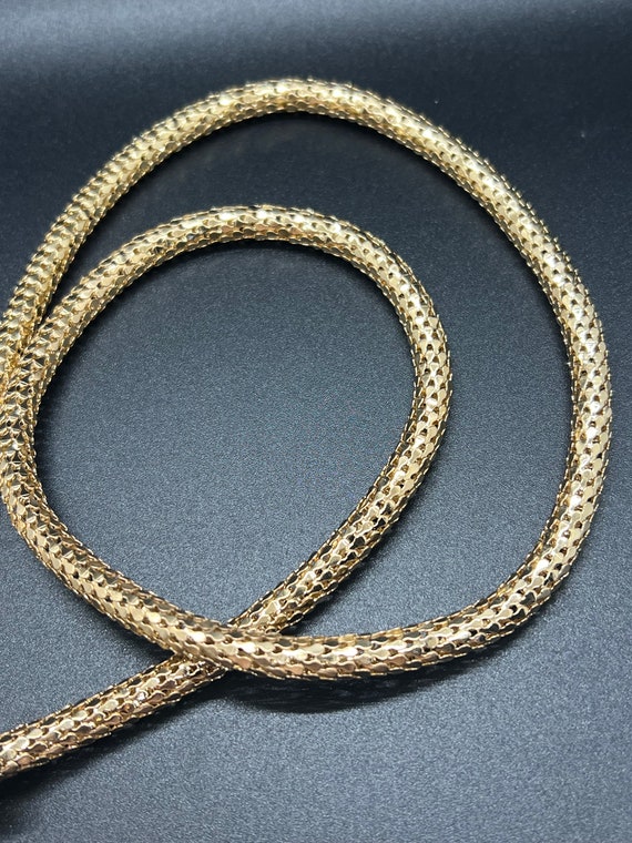 Goldtone Adjustable Magnetic Snake Choker Necklace - image 4