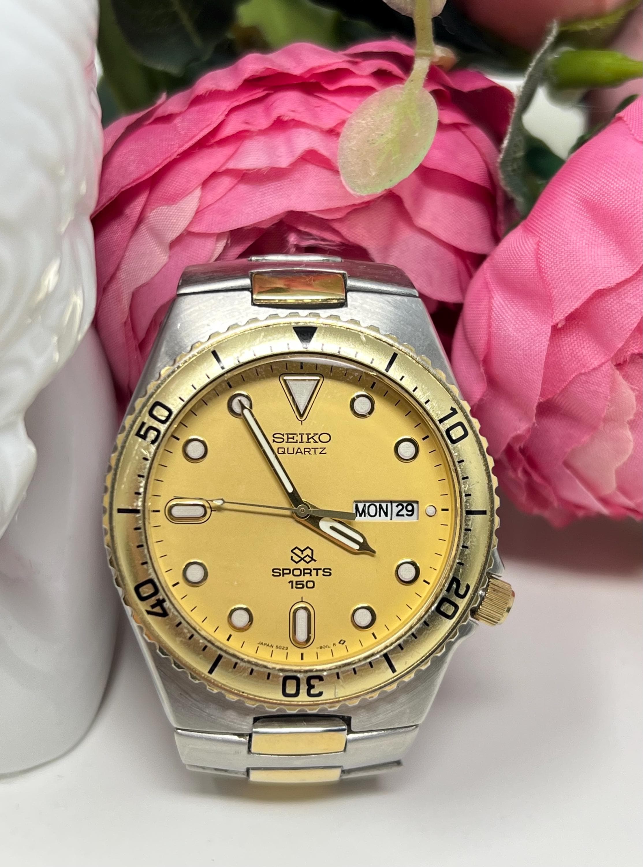 【希少・ヴィンテージ】SEIKO クォーツ クロノグラフ SPORTS 150 Seiko sports 150 - Etsy 日本