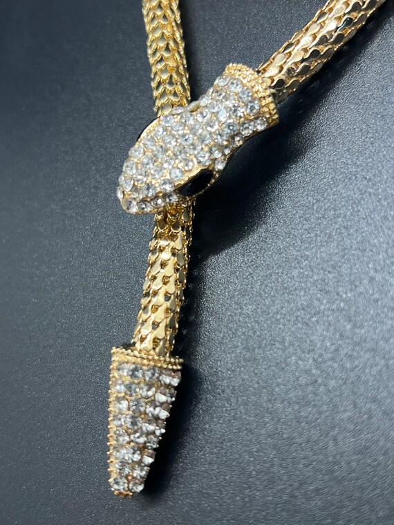 Goldtone Adjustable Magnetic Snake Choker Necklace - image 3