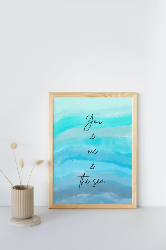 You & Me and the Sea Wall Art Costal Beach Blue Home Etsy