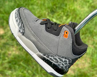 Jordan 3 Fear Putter Cover — Authentic Air Jordan III Three, Golf, 90s — shoe Sneakerheads orange gray elephant print