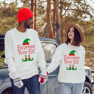 CHRISTMAS Sweatshirt | Christmas Shirt | Elf Shirt | Christmas Family Matching Shirt | Women | Happy Holidays | Unisex | Couples | Men