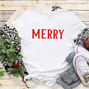 CHRISTMAS Shirt | Merry Shirt | Holiday Shirt | Christmas Family Matching Shirt | Women | Happy Holidays | Unisex | Short Sleeve Tshirt
