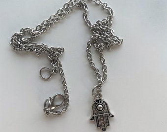 Random charm silver necklace