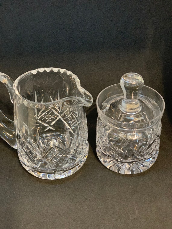 Crystal Cream and Sugar Set Etsy