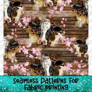 Cow Seamless Pattern,Cow Sublimation Design Png,Western Seamless Pattern,Cow Pattern Png,Cow Png,Cow Seamless Fabric, Farm Animals Seamless