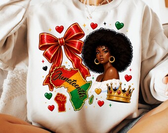 Juneteenth Bow PNG, Black Girl Png, Juneteenth Girl Png, African Queen Png, Melanin Girl Png, Black Princess Png, Juneteenth Png