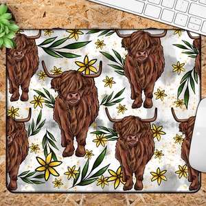 Highland Cow Mouse Pad Sublimation Design,Cow Mouse Pad PNG, Western Mouse Pad Png Downloads,Highland Cow Png,Mouse Pad Png,Highland Cow
