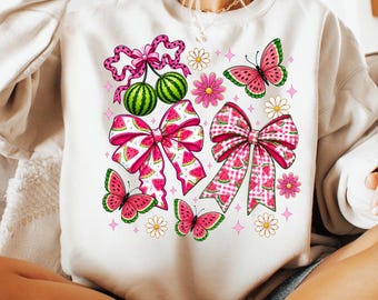 Watermelon Bow Png, Summer Bow Png, Pink Bow Png, Fruit Bow Png, Watermelon Design, Summer Png Design, Coquette Summer Png, Preppy Summer