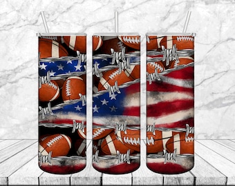 Football American Flag Tumbler Design,Football 20oz Tumbler,20 Oz. Skinny Tumbler Wrap Sublimation,Tumbler Sublimation,Football Png,Football
