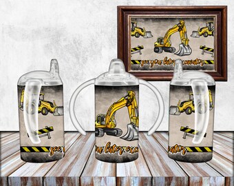 See you later Excavator Sippy Cup Sublimation Design,Dirt 12oz sublimation, 12oz sippy cup,Dirt Trucks and tractors, Boys sippy cup Png