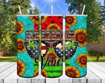 Summer Vibes Tumbler Png ,20oz Skinny Tumbler Sublimation Designs, Leopard Tumbler, Summer Vibes Png, Tumbler Sublimation Design, Summer Png