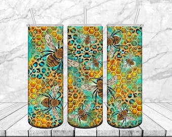 Bee Tumbler PNG, Be Kind PNG, Sunflower Png, Honey Png, 20oz Skinny Tumbler Sublimation Designs, Bees Tumbler, honeycomb Tumbler