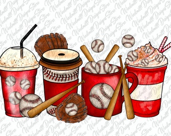 Christmas Baseball Coffee Drink Png,Baseball Png,Christmas Sublimation Designs,Christmas png,Coffee Sublimation Png,Christmas Drink Design