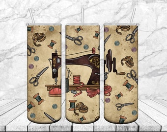 20 oz Skinny Tumbler Sewing Sublimation Design PNG Instant DIGITAL ONLY,Quilt Wrap 20oz Skinny Tumbler,Sewing Life Tumbler