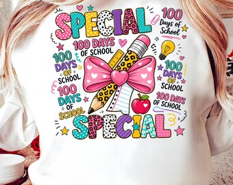 100 Days Of School Png,100th Day PNG,Pink Bow Pencil,Teacher Life PNG,Cute Teacher Design,School Milestone PNG,Classroom Celebration
