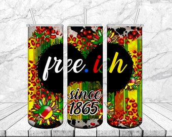 Celebrate Juneteenth 20 Oz Skinny Tumbler Wrap Sublimation Straight PNG Design, Juneteenth 20 Oz Skinny Tumbler Sublimation PNG,Juneteenth