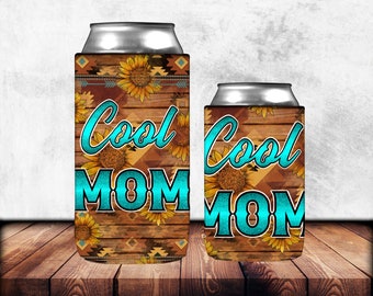 Mom Can Cooler PNG Sublimation Design,Cool Mom Can Holder,12 oz. Can Cooler Template,Mom Can Cooler PNG,Western 15oz Can Cooler Design