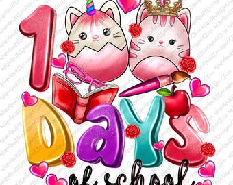 Squishmallow 100 Days of School PNG, Squishy png, 100 Days of School Coquette Png,Teacher 100 Days, Squishmallow Png, 100 Days Shirt Design