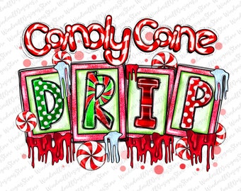 Candy Cane Drip Png, Candy Png, Christmas Png, Digital Download , Candy Png, Sublimation Graphics, Merry Christmas Png, Sublimation Design