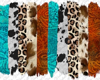Pinceladas ocidentais PNG, Pinceladas de leopardo PNG, Gráficos PNG para sublimação, Pinceladas de girassol, Couro de vaca PNG, Pincelada, Arquivo digital