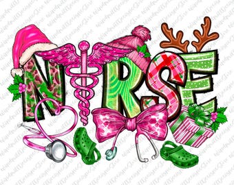 Verpleegkundige kerst png, flirt verpleegster png, retro verpleegster png, merry christmas sublimatie ontwerp, cadeau voor verpleegkundige kerststrik, schoolverpleegster png